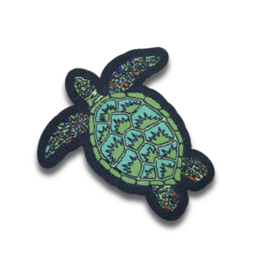 turtle woven patch with laser cut border