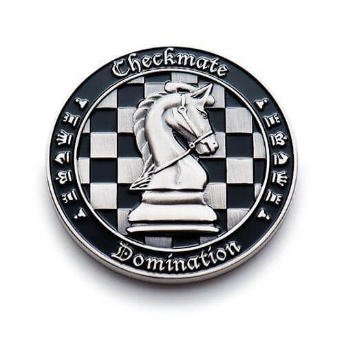 silver chess horse coin