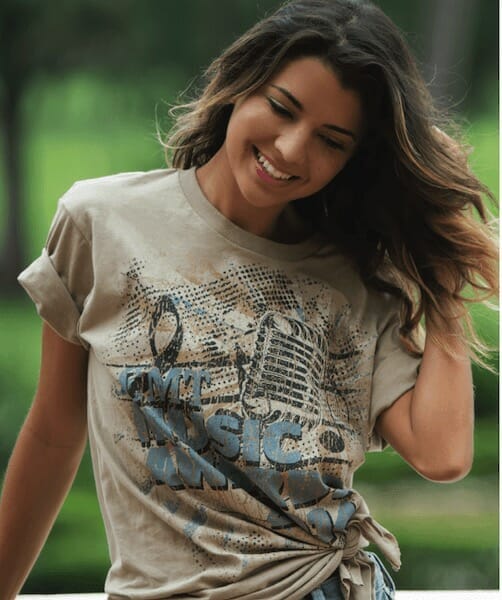 distress printing on custom tee shirt