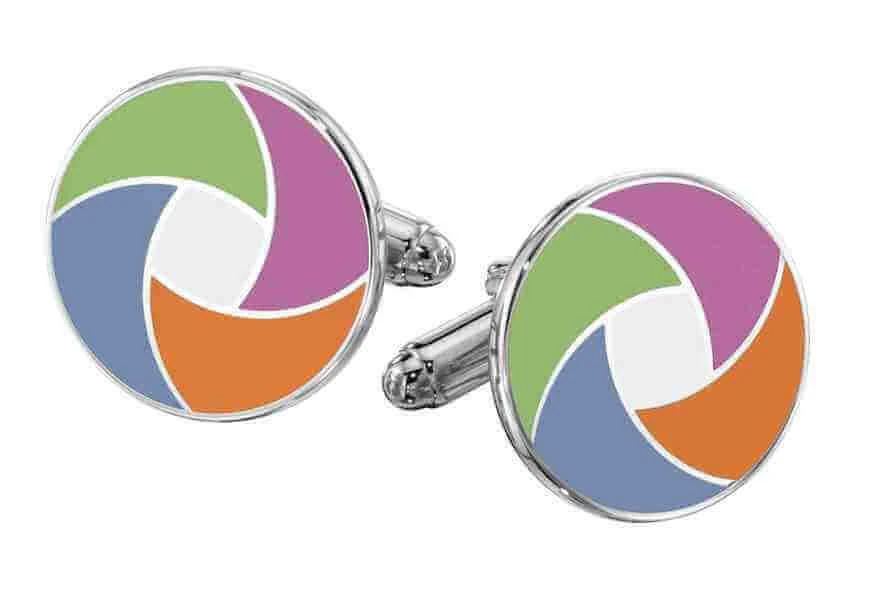 enamel logo cufflinks