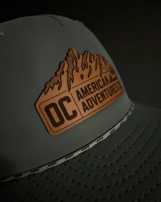 outdoor cap with leather patch