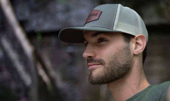 outdoor cap hat with leather patch