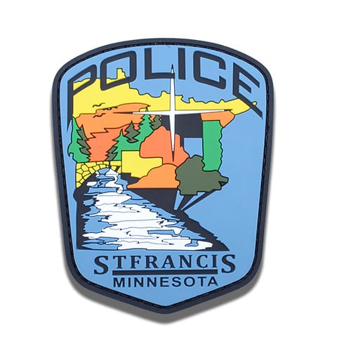 Police custom patch with blue and yellow colors