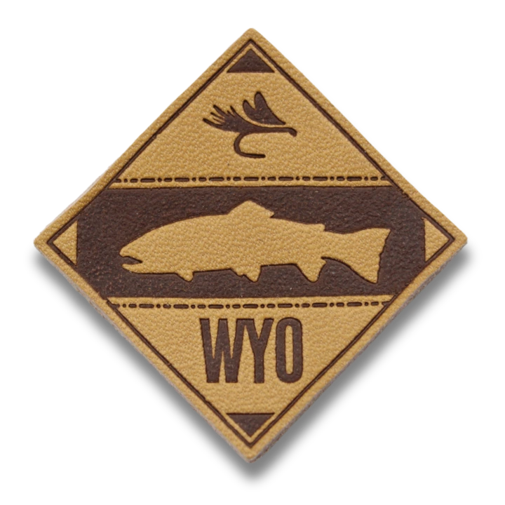 custom leather fish patch