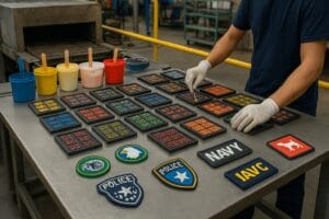 PVC ptches being produced in factory