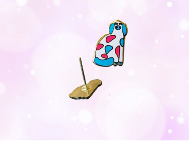 post style stud earring front and back view