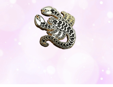 gold and black scorpion enamel lapel pin